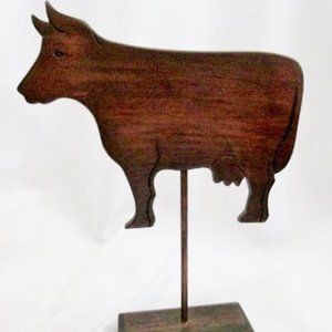 NAPPO Handmade Wood COW FARM Figurine Sculpture